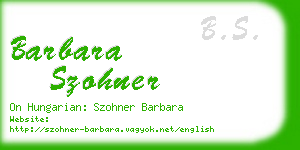 barbara szohner business card